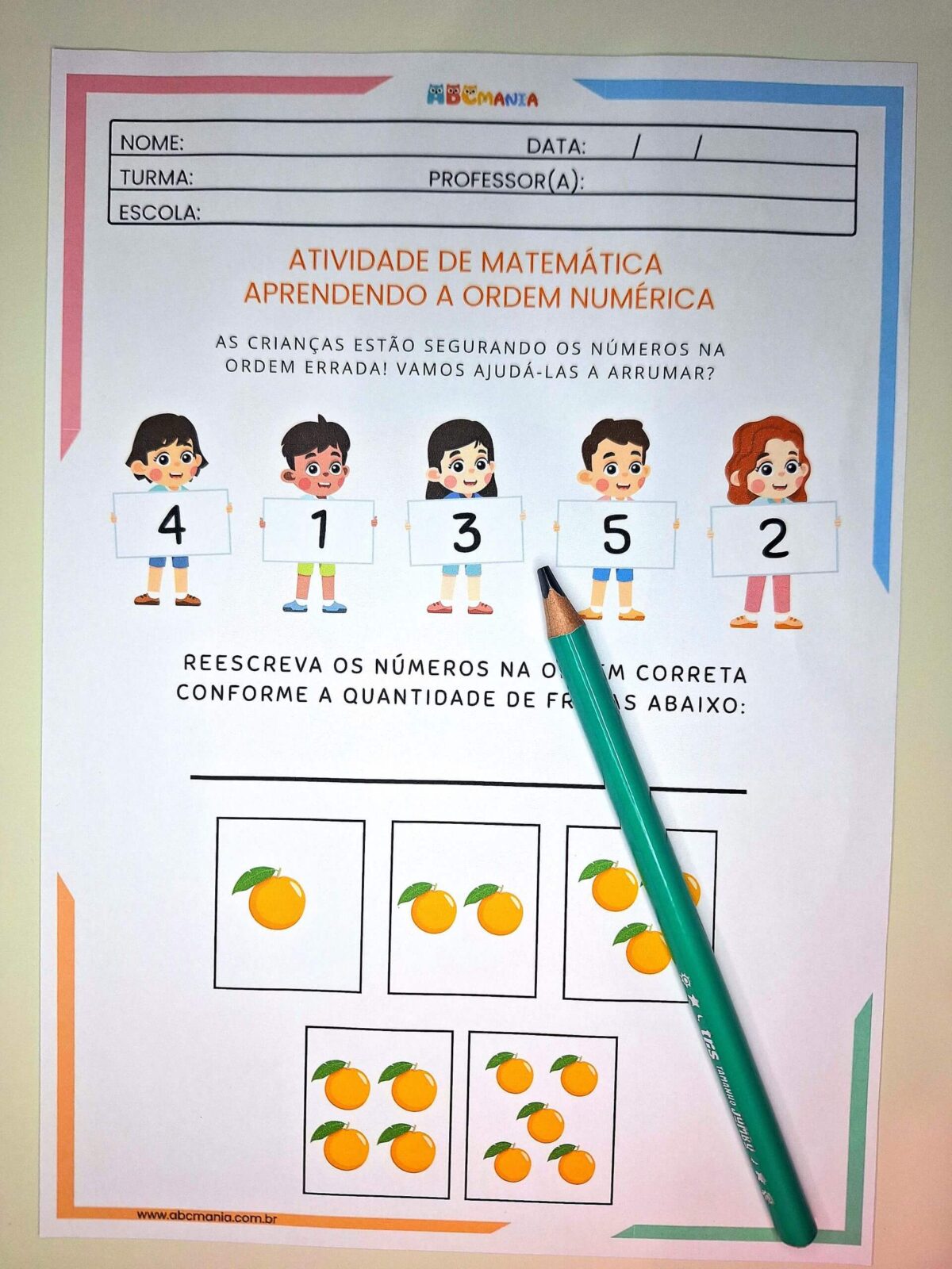 Atividades de Matemática Para Educação Infantil para Imprimir Atividades de Matemática Para Educação Infantil - Atividade de Ordem Numérica