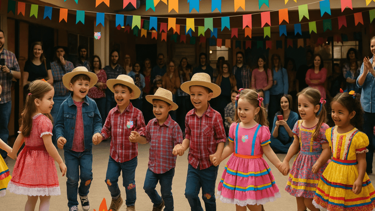 Painel de Festa Junina para Colorir Festa Junina na Escola - Arraiá na Educação Infantil.