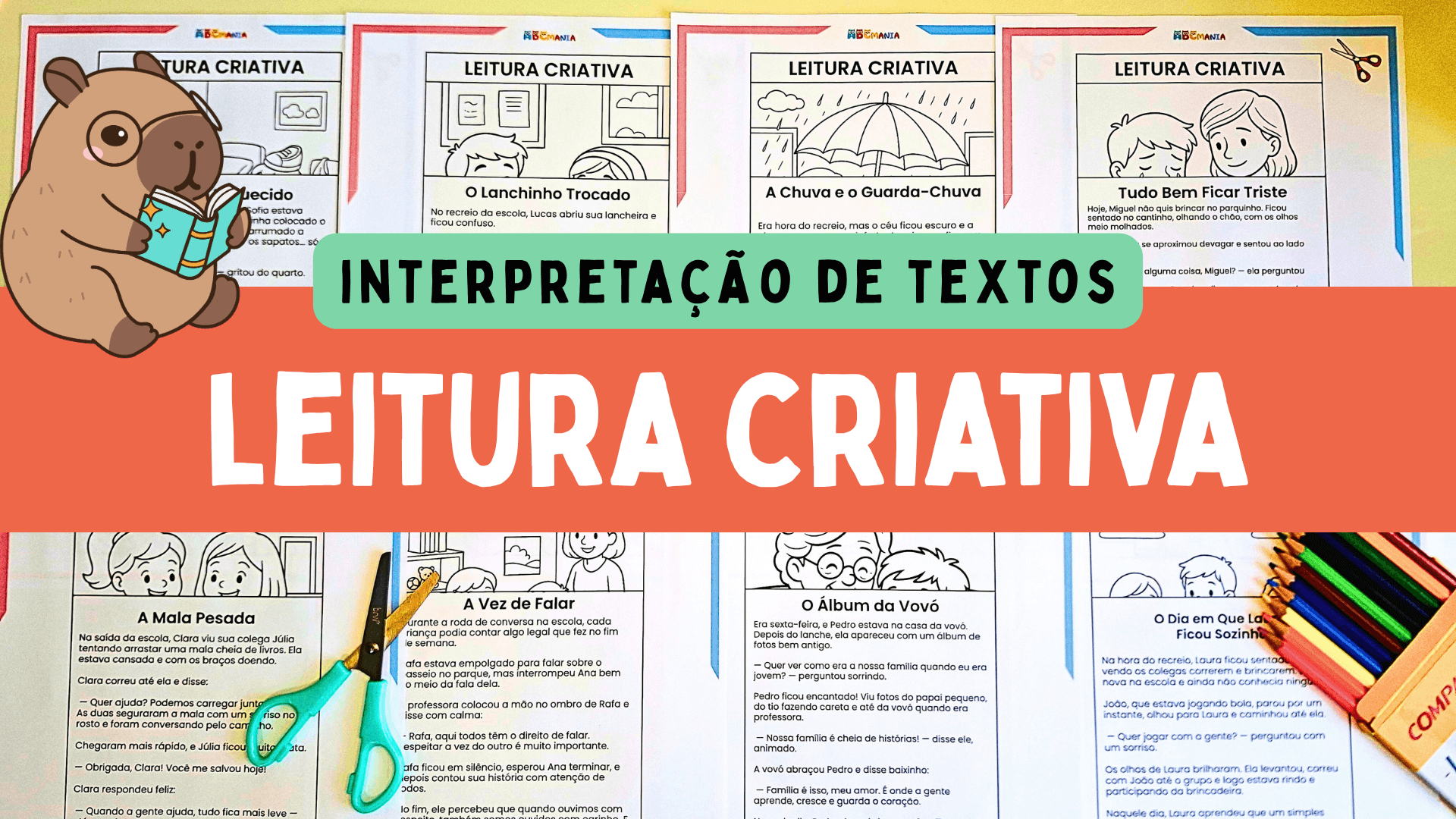 Leitura Criativa com Interpretação de Textos para Imprimir