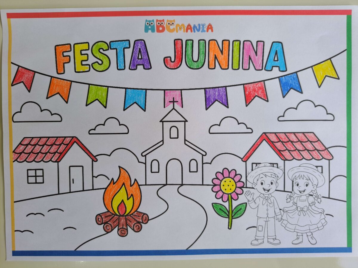 Painel de Festa Junina para Colorir Painel de Festa Junina - Painel Montado
