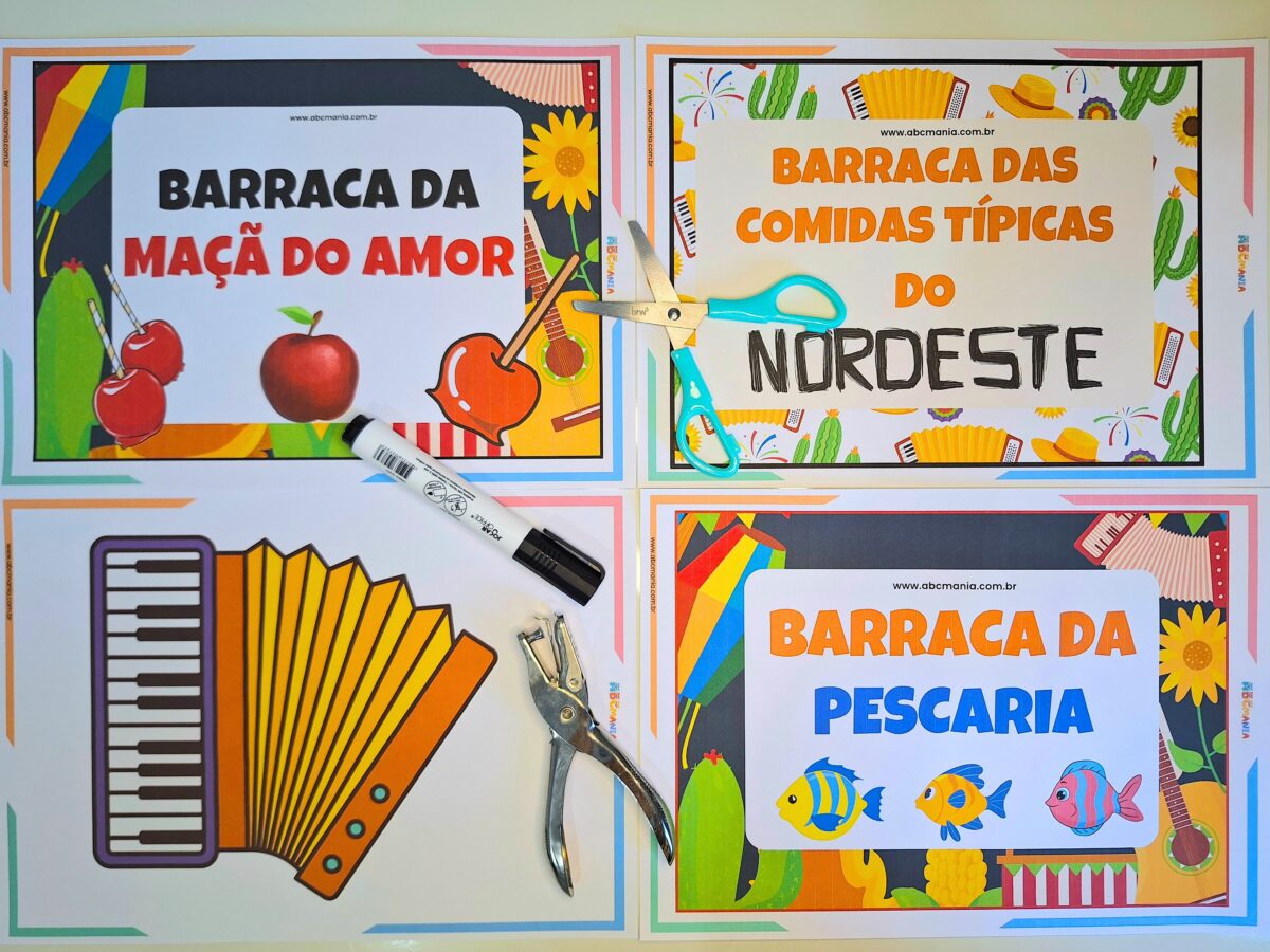 Decoração de Festa Junina para Imprimir em PDF Grátis Plaquinhas Festa Junina para Imprimir
