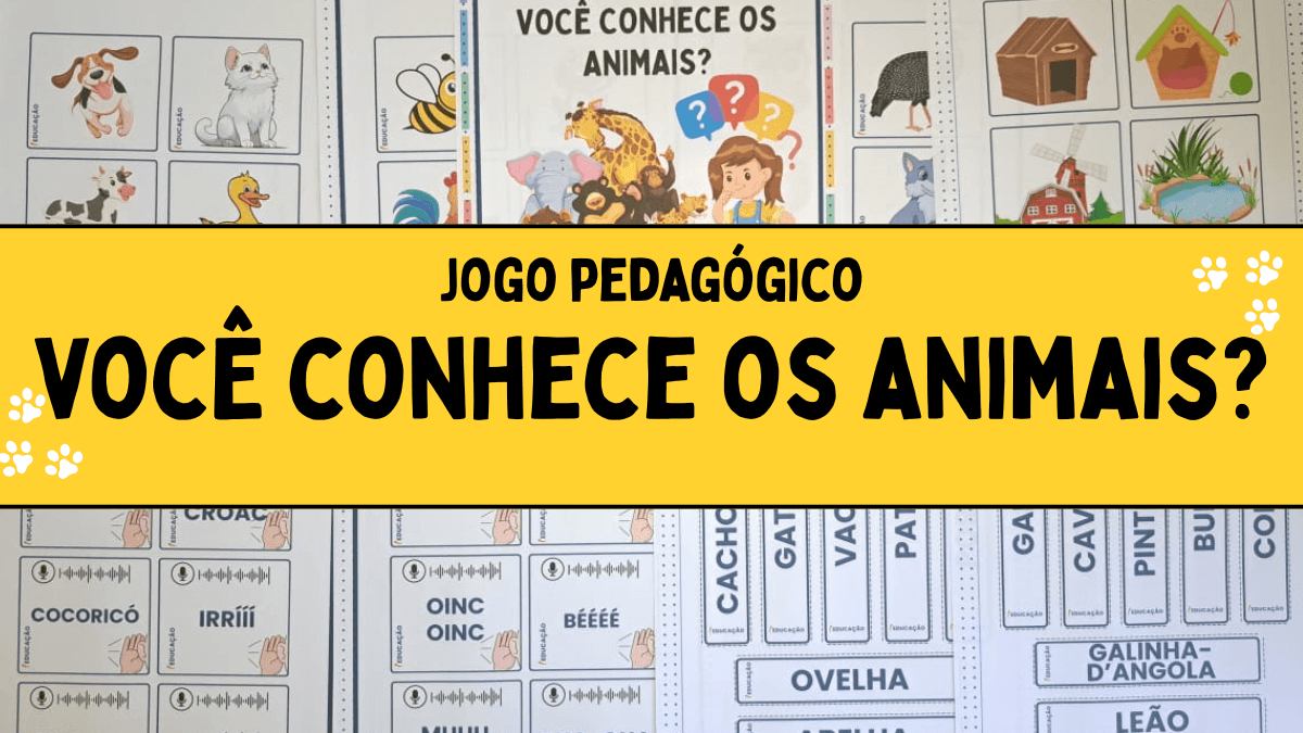 Você Conhece os Animais Jogo Educativo para Educação Infantil