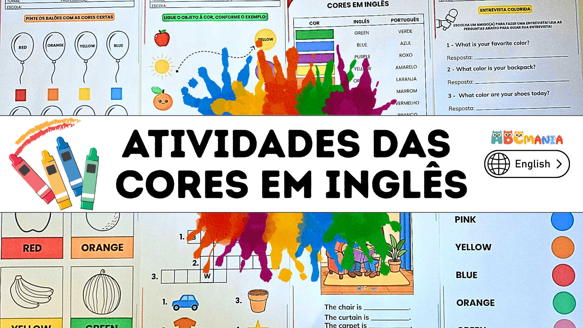 Atividades das Cores em Inglês para Imprimir